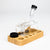 Rectangle glass water pipe with wooden tray-Assorted - Oil Slick