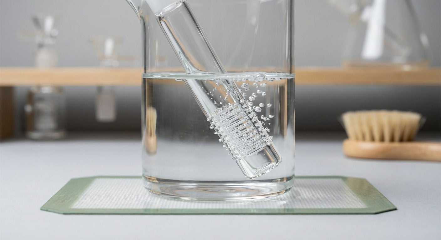 Close-up cutaway  diffuser downstem slits and bubble pattern