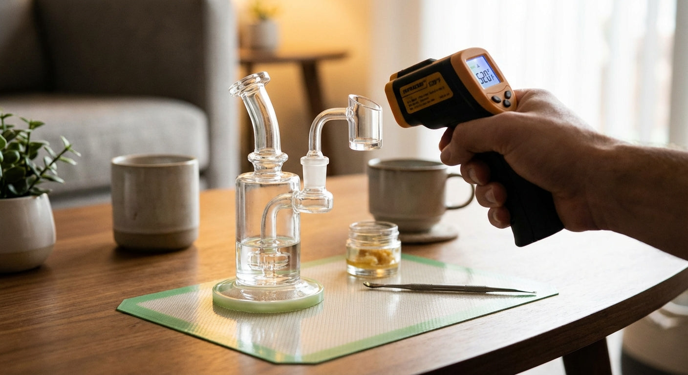 Using an IR thermometer on a quartz banger at 520°F