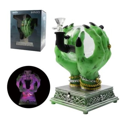 7.5" Water Pipe with Light and 7.5'' Pvc Divination Hand Voice | Glass + PVC