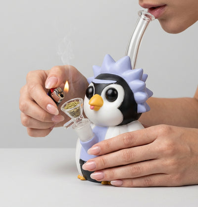 6.6" Penguin Mad Scientist Water Pipe | PVC