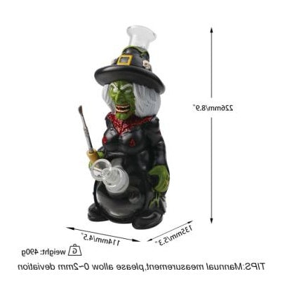 8.9" Zombie Witch Water Pipe | Glass + PVC