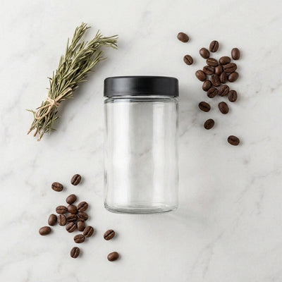 10oz Child-Resistant Glass Jars with Black Caps – 14 Grams (1/2 Ounce) Capacity, Airtight and Durable, 36-Pack – Ideal for Ca