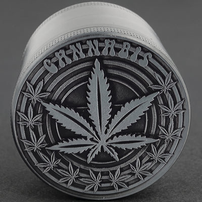1.5" Hemp Leaf Embossed Zinc Grinder