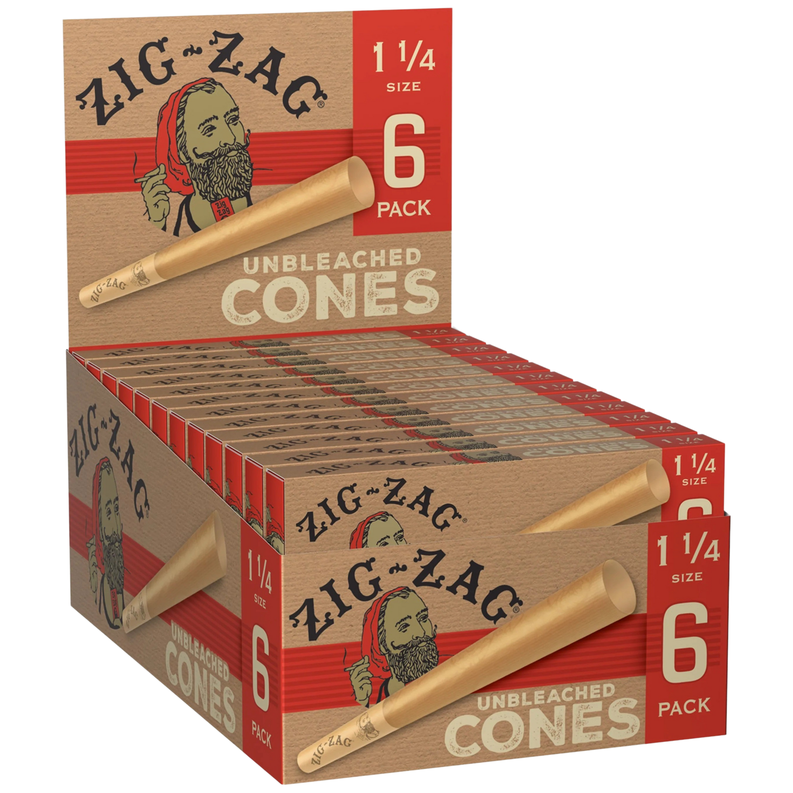 ZIG ZAG 1 ¼ SIZE UNBLEACHED CONES CARTON