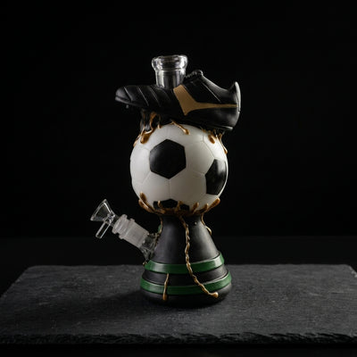 10.4" Soccer shoes water pipe on dark slate surface - Oil Slick Pad