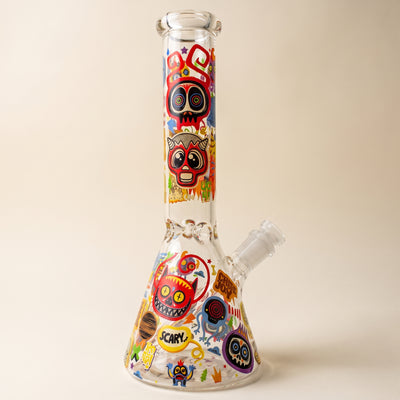 10" Assorted Monster Decal Beaker, light background