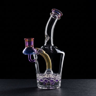 10" Black Sheep Color Fume Accent Henny Ratchet Rig on dark slate surface - Oil Slick Pad