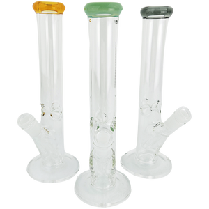 10 inch color lip straight tubes in yellow, green and smoke gray