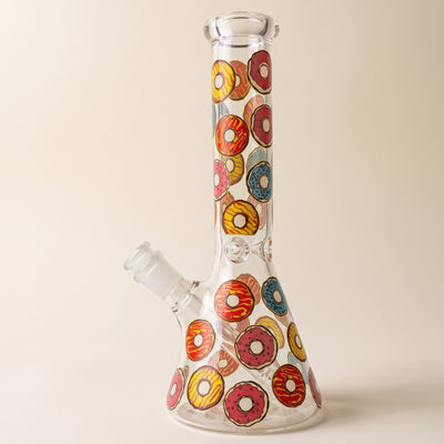 10" Donut Decal Beaker, light background