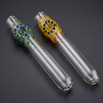 10" Element Glass Large Steamroller - Made in USA in Green and Yellow