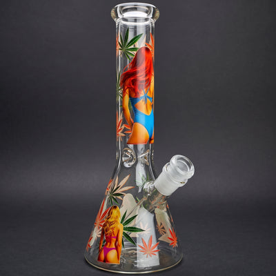 10" Hemp Leaf Booty Decal Beaker
