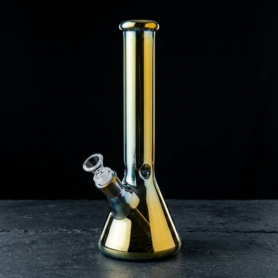 10″ Iridescent Beaker on dark slate surface - Oil Slick Pad