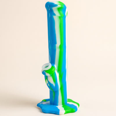 10" Silicone Suction Lighter Straight Bong, light background