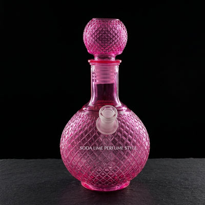 10" Soda Lime Perfume Style Bong on dark slate surface - Oil Slick Pad