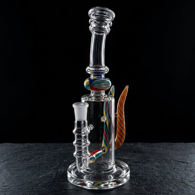10″ VAC STACK HORN INLINE RIG on dark slate surface - Oil Slick Pad