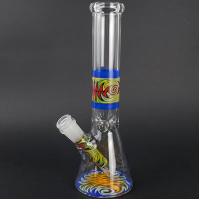 10'' Wigwag Decal Beaker w/ Wigwag Downstem
