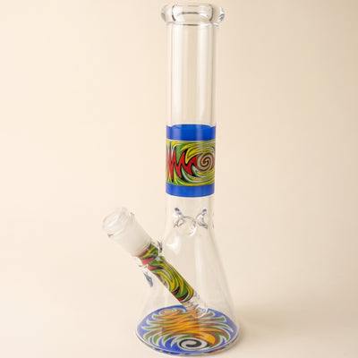 10'' Wigwag Decal Beaker w/ Wigwag Downstem, light background