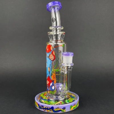 10" Wormhole Bent Neck Mushroom Lady Decal Showerhead Rig