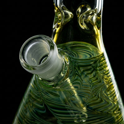 10" Wrap and Rake Fume Beaker - Made in USA (one off) on dark slate surface - Oil Slick Pad
