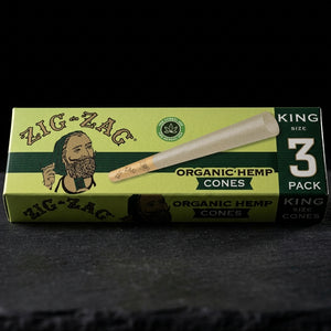 Zig Zag Paper Cones Organic Hemp King – 3pk — Oil Slick editorial product photo