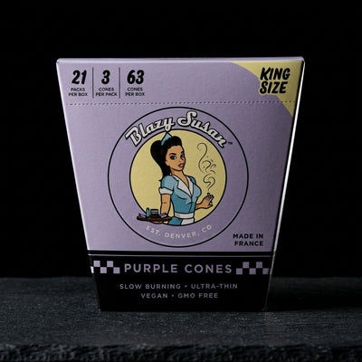 Blazy Susan Purple Cones – King Size 3PCK Cones — Oil Slick editorial product photo