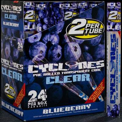 Cyclones 2pk Klear Blueberry 24bx — Oil Slick editorial product photo