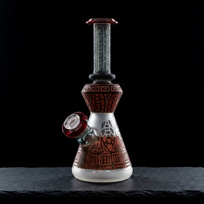 9" Two-Tone Tribal Sandblast Mini Beaker - main product photo