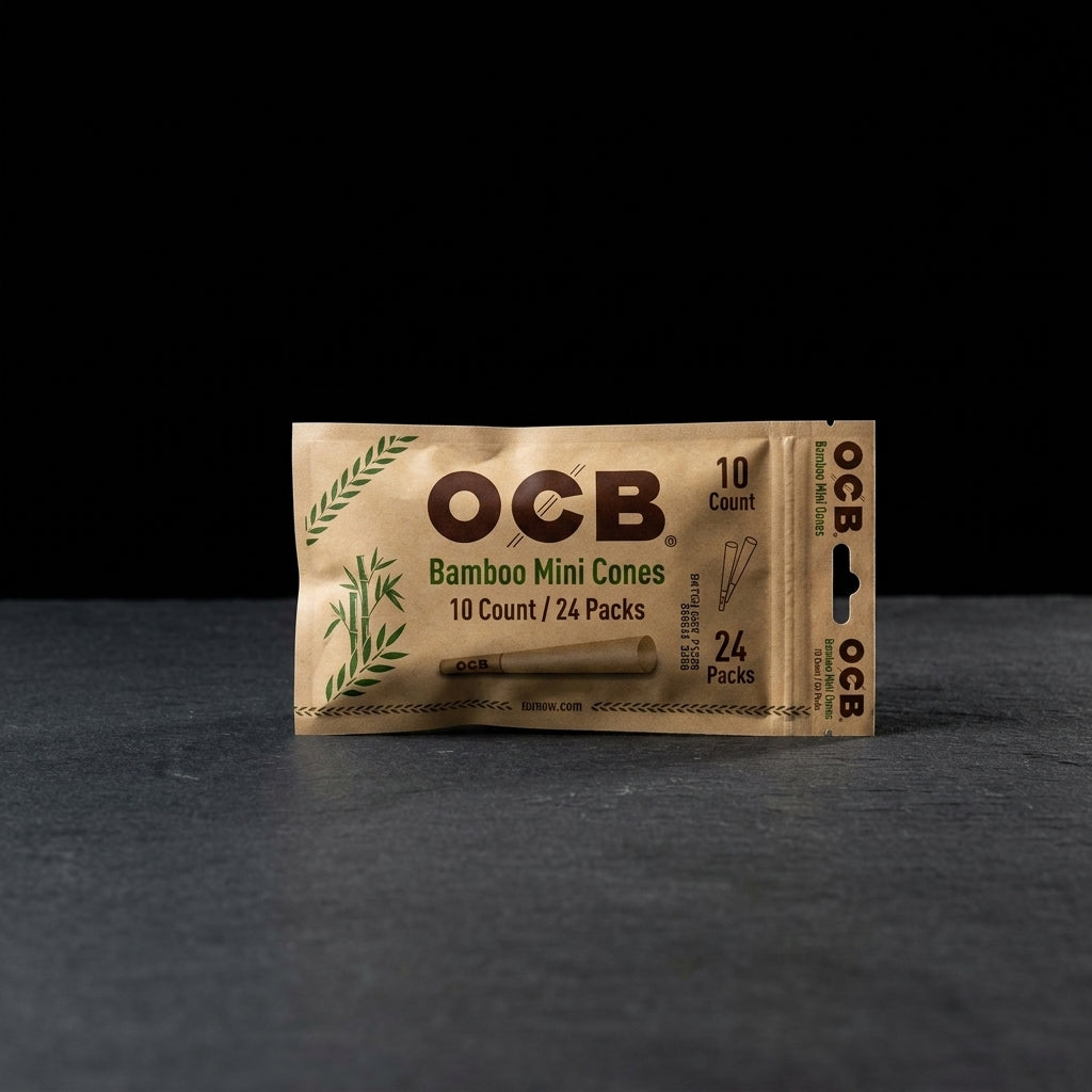 OCB Bamboo Mini Cones - 10 Count / 24 Packs | Oil Slick Pad