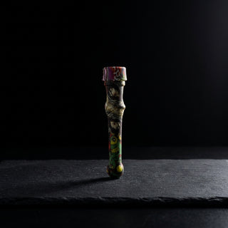 4.5" Silicone Decal Nectar Straw w/ Titanium Tip
