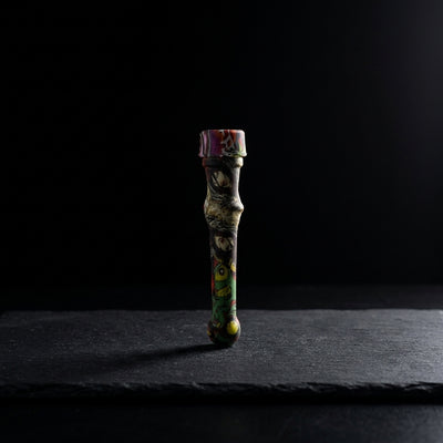 4.5" Silicone Decal Nectar Straw w/ Titanium Tip