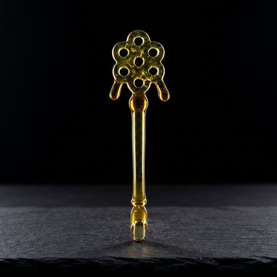 6" Glass Honeycomb Scoop Dab Tool - main product photo