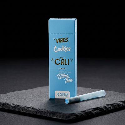 VIBES x Cookies - The Cali 1 Gram Ultra Thin - 3 / 8 Display Box - Blue — Oil Slick editorial product photo