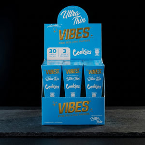 VIBES x Cookies King Size Slim Ultra Thin - 3 / 30 Display Box - Blue — Oil Slick editorial product photo