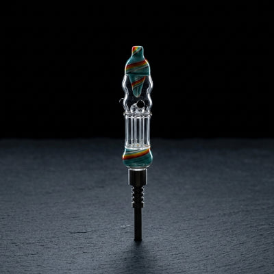 4" Glass Nectar Straw w/ Screw on Titanium Tip - main product photo
