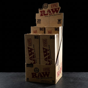 RAW Classic 20pk Pre-Roll King Size Cones 12bx — Oil Slick editorial product photo
