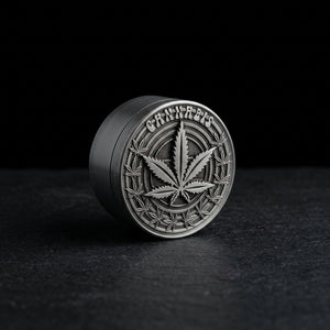 1.5" Hemp Leaf Embossed Zinc Grinder - 1 - main product photo