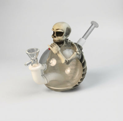 5.8" Pvc Skull Water Pipe | Glass + Silicone