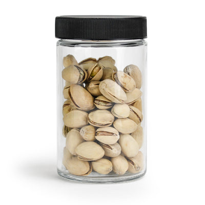 10oz Child-Resistant Glass Jars with Black Caps – 14 Grams (1/2 Ounce) Capacity, Airtight and Durable, 36-Pack – Ideal for Cannabis, Food, Display, and Craft Storage