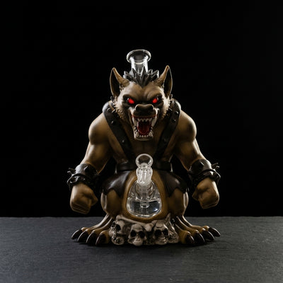 11.6" Hound water pipe on dark slate surface - Oil Slick Pad