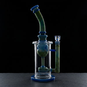 11" Monark Color Fume Taurus Bong on dark slate surface - Oil Slick Pad