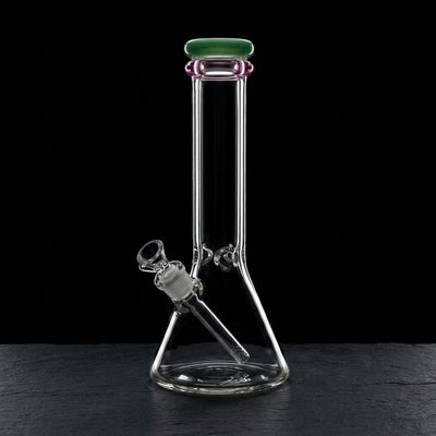12″ Color Lip 7mm Beaker on dark slate surface - Oil Slick Pad