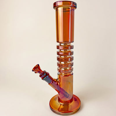 12" Iridescent Ribbed Straight Tube, light background