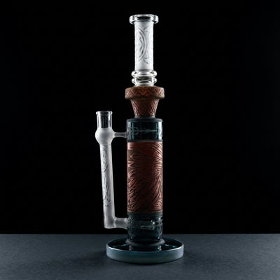13″ TRIBAL SANDBLAST RIG on dark slate surface - Oil Slick Pad