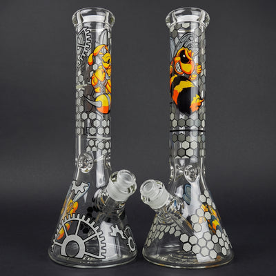 14" 7mm Hornet Decal Beaker in Gray and Orange