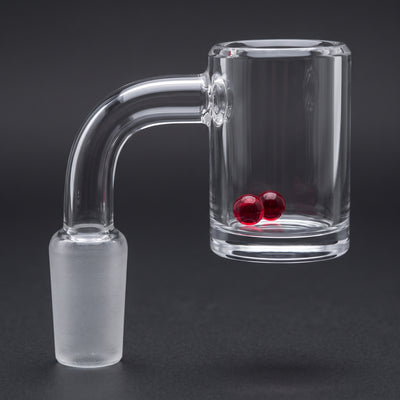 24mm Beveled Quartz Banger w/ Terp Pearls - 14mm Male 90°