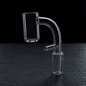 14 M 90° Quartz Enail Banger on dark slate surface - Oil Slick Pad