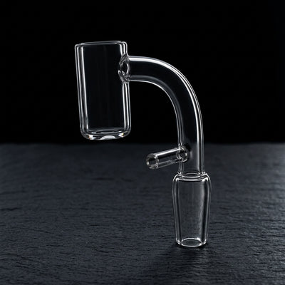 14 M 90° Quartz Enail Banger on dark slate surface - Oil Slick Pad