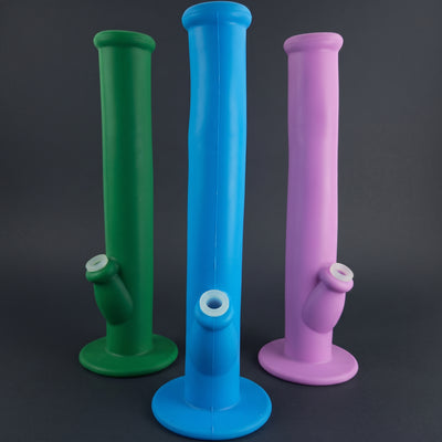 14" Solid Color Silicone Straight