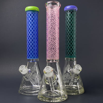 15" Half Color Deep Etch Thick Base Beaker
